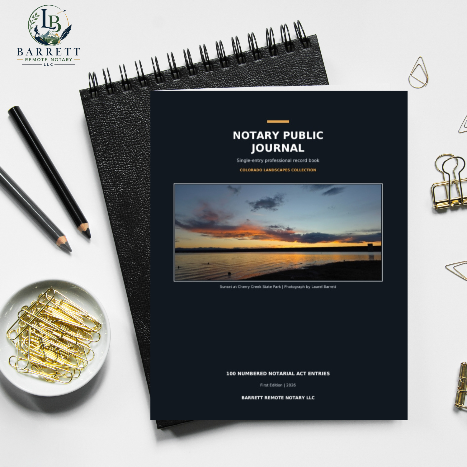 Notary Public Journal | Cherry Creek Colorado Sunset Edition